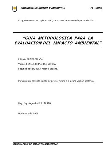 “GUIA METODOLOGICA PARA LA EVALUACION DEL IMPACTO AMBIENTAL”