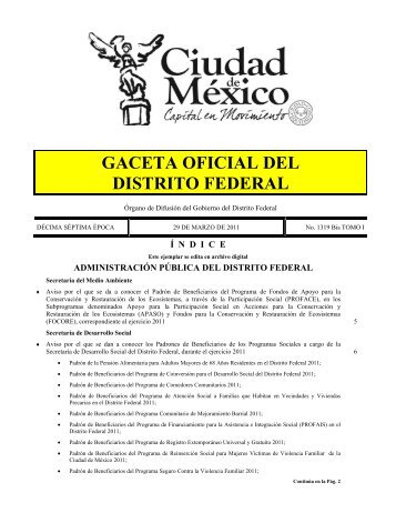 GACETA OFICIAL DEL DISTRITO FEDERAL