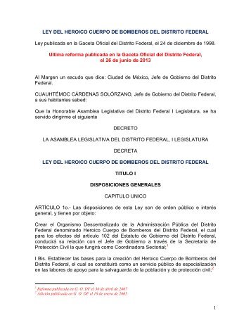 ley del heroico cuerpo de bomberos del distrito federal - PAOT