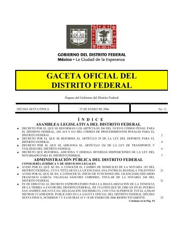 GACETA OFICIAL DEL DISTRITO FEDERAL