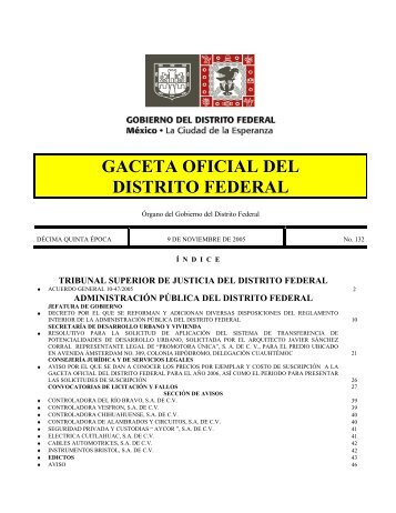GACETA OFICIAL DEL DISTRITO FEDERAL