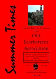 Summer Times is the Journal of the Old Scarborians Association