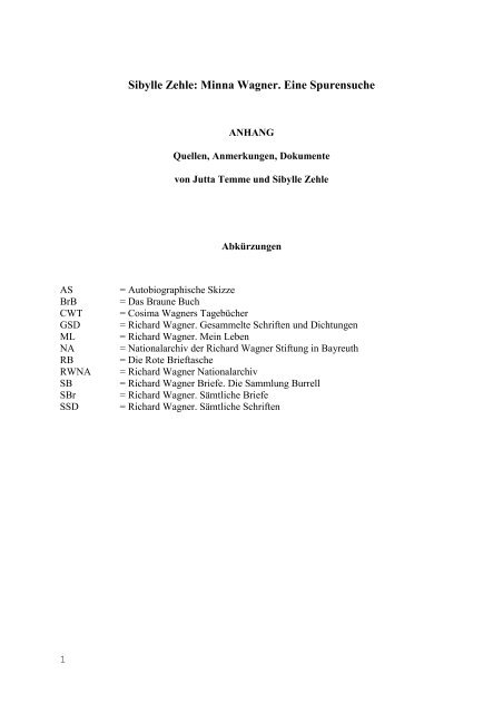 Sibylle Zehle Minna Wagner Eine Spurensuche Hoffmann Und