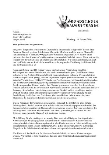 Grundschule Knauerstraße: Offener Brief des ... - Wir wollen lernen!