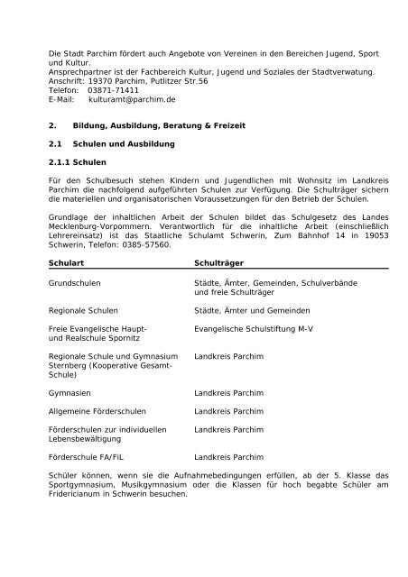 Familienwegweiser Parchim - Lokales Bündnis für Familie ...