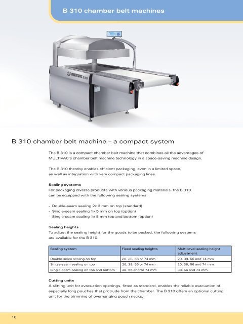 Chamber Belt Machines B 310 B 510 B 610