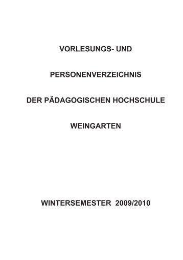 vorlesungs - Pädagogische Hochschule Weingarten