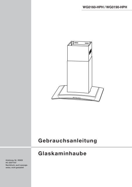Gebrauchsanleitung Glaskaminhaube - Baur