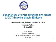 Experiences of urine diverting dry toilets (UDDT) in Arba Minch Ethiopia
