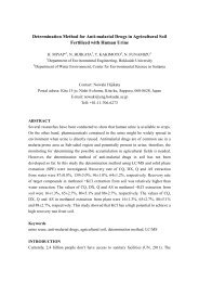 Determination Method for Anti-malarial Drugs in Agricultural Soil ...