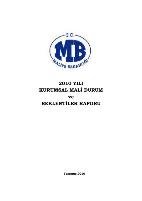 2010 YILI KURUMSAL MALİ DURUM ve BEKLENTİLER RAPORU