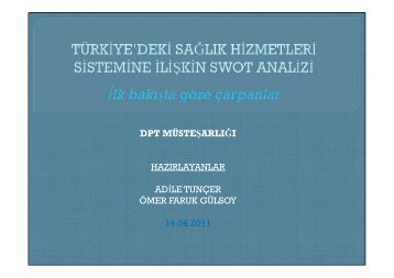 DPT MÜSTEŞARLIĞI HAZIRLAYANLAR ADİLE TUNÇER ÖMER FARUK GÜLSOY 14.04.2011