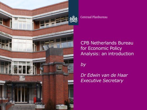 CPB Netherlands Bureau for Economic Policy Analysis