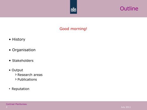 CPB Netherlands Bureau for Economic Policy Analysis