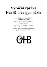 Výroční zpráva Havlíčkova gymnázia
