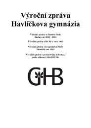 Výroční zpráva Havlíčkova gymnázia