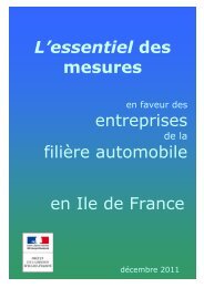 L’essentiel des mesures entreprises filière automobile en Ile de France