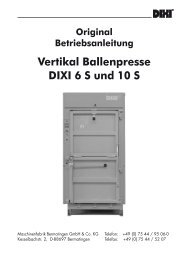 Vertikal Ballenpresse DIXI 6 S und 10 S