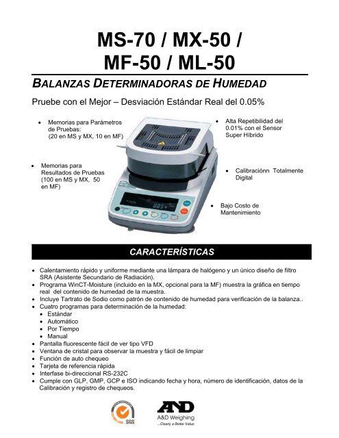MS-70 / MX-50 / MF-50 / ML-50
