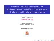 Introduction to the MIZAR proof-assistant