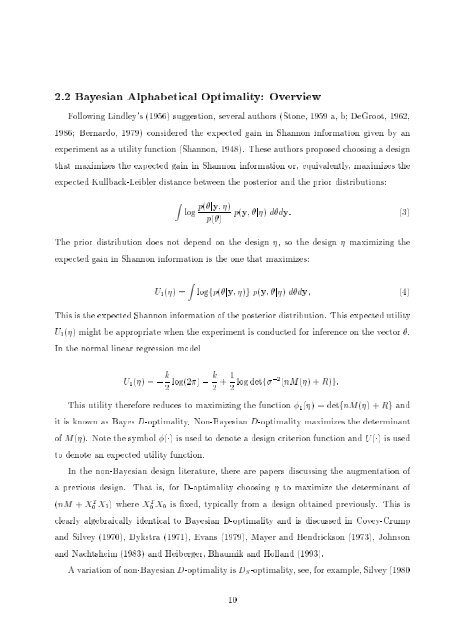 Bayesian Experimental Design - Mathematical Sciences Home Pages