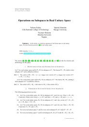 Operations on Subspaces in Real Unitary Space