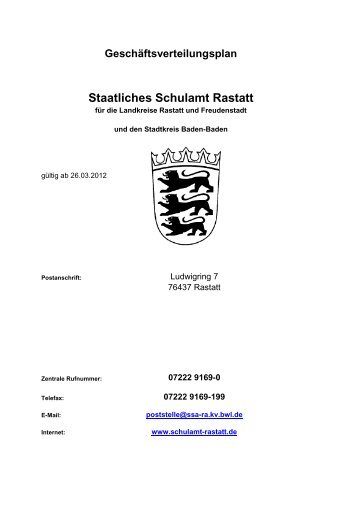 Staatliches Schulamt Rastatt - SCHULAEMTER-BW.DE