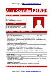 Anna Kowalska RESUME