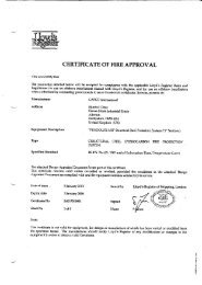 CERTIFICATE OF FIRE APPROVAL - PFP Systems