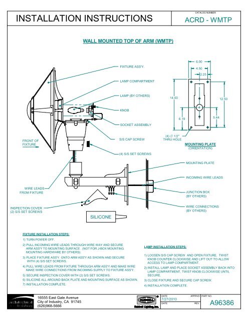 INSTALLATION INSTRUCTIONS