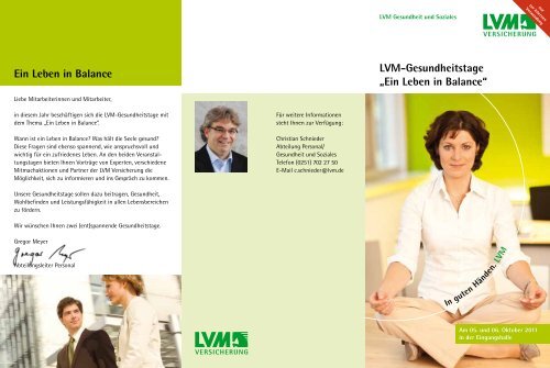 Ein Leben In Balance Lvm Gesundheitstage Ein Leben In Balance