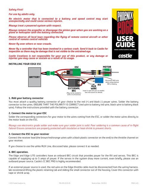 Phoenix Edge User Guide - Castle Creations