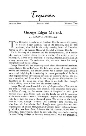 George Edgar Merrick - FIU Digital Collections