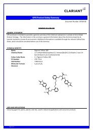 GPS SUMMARY REPORT 86 PIGMENT YELLOW 180 ... - Clariant