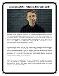 Introducing Gilles Peterson, International DJ