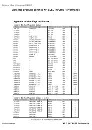 Liste des produits certifiés NF ELECTRICITE Performance