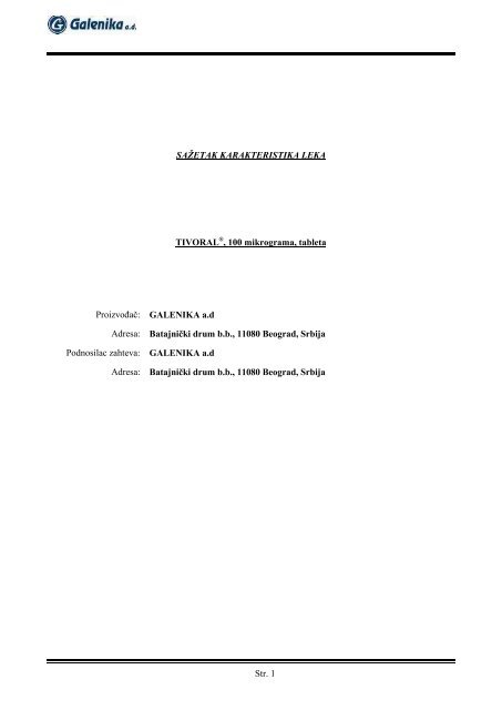 Propranolol Tablete Galenika