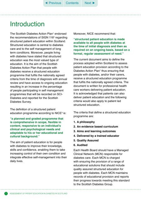 Tool for the Assessment of Patient Education in Diabetes in Scotland ...