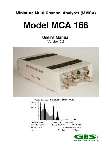 Mini MCA-166 User's Manual - GBS Elektronik GmbH