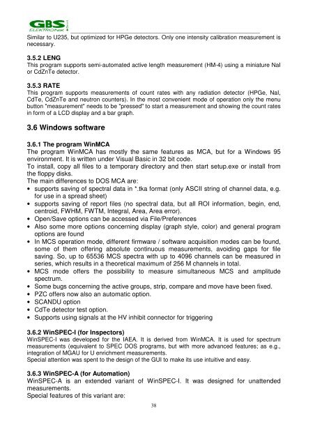 Mini MCA-166 User's Manual - GBS Elektronik GmbH