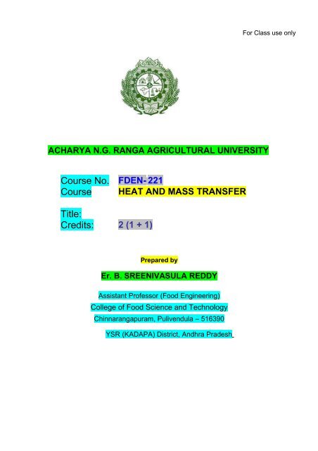 Course No Course Title Credits