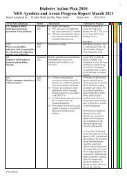 NHS Ayrshire and Arran Progress Report March 2011