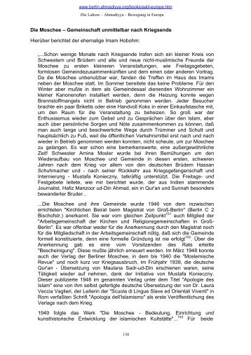 Seite 138 bis Seite 207 - The Lahore Ahmadiyya Islamic Movement