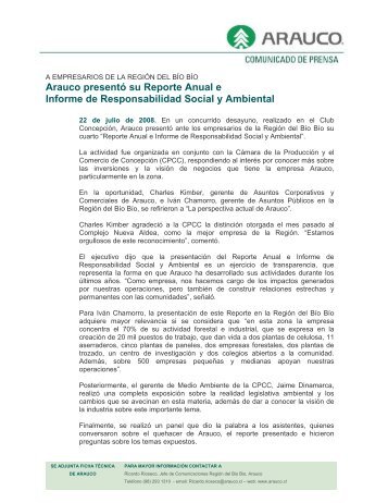 DIRECTORIO DE ARAUCO APROB PROYECTO - Sofofa