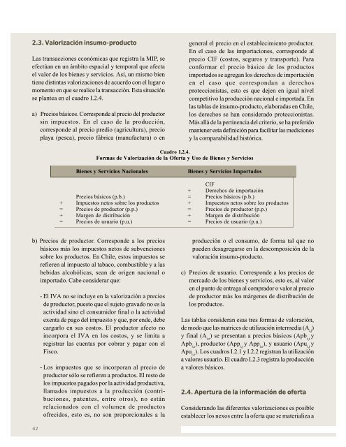 Matriz de Insumo Producto de la EconomÃ­a Chilena 1996