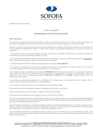 Edificio de la Industria * Av. AndrÃ©s Bello 2777 Piso 3 Las ... - Sofofa