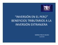 “INVERSIÓN EN EL PERÚ” BENEFICIOS TRIBUTARIOS A LA INVERSIÓN EXTRANJERA