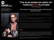 The Alexander six week fat furnace HIIT platform