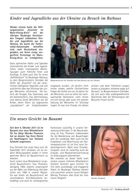 NEUBERG aktuell, Ausgabe 12/2011 - Gemeinde Neuberg