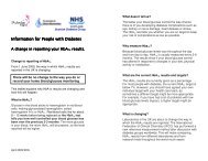 Information for People with Diabetes A change in reporting your HbA1c results